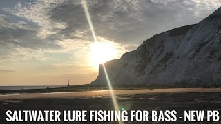 SALTWATER LURE FISHING FOR BASS IN EASTBOURNE UK SEA FISHING [upl. by Akeemat]