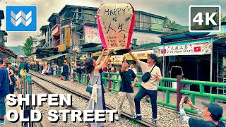 4K Famous Pingxi SKY LANTERN Wishing in Shifen Old Street Taiwan 🇹🇼 2024 Walking Tour Vlog [upl. by Blackwell]