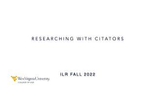 Intro to Legal Research 2022 Researching with Citators [upl. by Jaddo713]