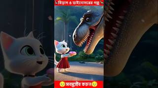 ভয়ানক ডাইনোসরের সাথে বিড়ালের বন্ধুত্ব 💖Cute Cat and Kitten goes to Jurassic Park cat catstory [upl. by Rebmit336]