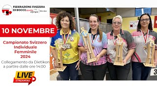 Campionato Svizzero Individuale Femminile 2024  Dietikon  Bocce [upl. by Enaud]