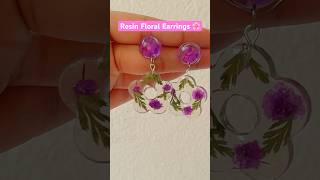 Resin Floral Earrings 🌸 Jewellerymaking resinart shorts youtubeshorts resinearrings trending [upl. by Lamek]