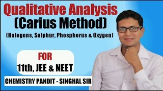 Carius Method For Halogen  Chemistry Pandit – Singhal Sir [upl. by Oscar]