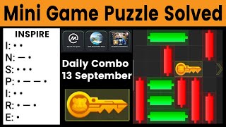 13 September Mini Game Puzzle Combo Cipher Hamster Kombat today trading [upl. by Aicatsal70]