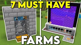 7 MUST HAVE Farms Minecraft Bedrock 121 [upl. by Ardnuasal]