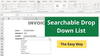 Searchable DropDown List in Excel  The Easy Way [upl. by Normac]