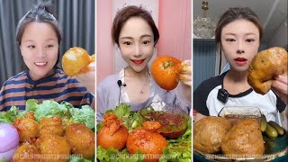 Chinese Mukbang Eating Tripe Buns and Brains with Spicy Sauce eatingshow [upl. by Novaj920]