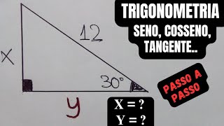 TRIGONOMETRIA APLICAÇÃO DE SENO COSSENO NO TRIÂNGULO RETÂNGULO professortitos [upl. by Neoma]