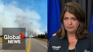 Jasper wildfire Alberta premier gets emotional over quothorrificquot images of burning town [upl. by Eecram]