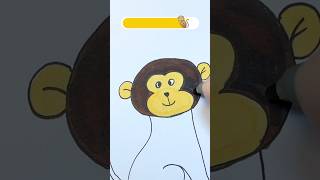 How to draw a monkey easy step by step for kids🐒 [upl. by Yeslah595]