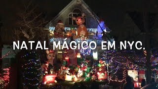 Casas decoradas para o Natal  Uma viagem ao mundo da fantasia  Brooklyn NYC [upl. by Viafore]