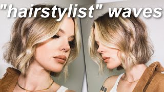 HOW TO DO WAVES LIKE A HAIRSTYLIST  styling beach waves for short hair with a flat iron [upl. by Stewardson]