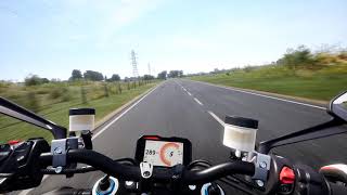 2019 Aprilia Tuono Factory vs 2020 Ducati Streetfighter V4S  Top Speed Race [upl. by Ahsal]