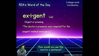 RSAs Word of the Day 102824 vocabularywords [upl. by Celinda]