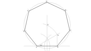 How to draw a regular heptagon knowing the length of one side [upl. by Lustig107]