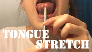 8mm 0 gauge Tongue Stretch  TheTarative [upl. by Erdnaet]