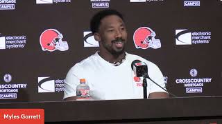 Myles Garrett Explains What It Meant To Play His Hometown Team In Browns Season Opener [upl. by Digdirb]