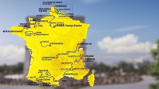 TOUR DE FRANCE 2025  Découvrez le parcours en intégralité [upl. by Reinald10]