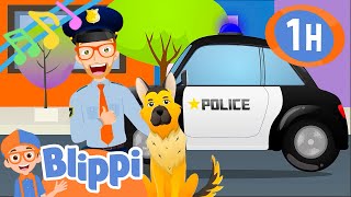 Police Dog Song  1 Hour of Blippi Emergency Vehicle Songs For Kids [upl. by Algy]