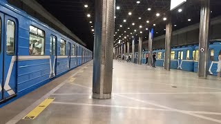 Novosibrsk metro  Gagarinskaya station \ Сборник поездов на станции Гагаринская [upl. by Afesoj382]