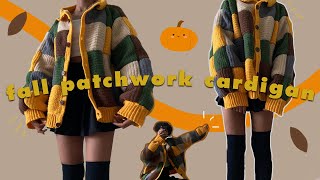 Crocheting an Entire Outfit as a beginner Part One The Fall Patchwork Cardigan 🍁🎃🍂 [upl. by Ardell]