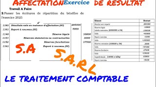 affectation de résultât exercice dapplication pour les Société anonymes ou SARL [upl. by Jae]