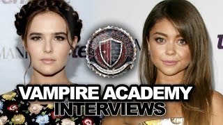 quotVampire Academyquot Cast Exclusive Interviews  Sarah Hyland Zoey Deutch amp Dominic Sherwood [upl. by Perrins]