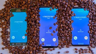 Samsung Galaxy S6 edge vs S8 vs S9 incoming call Coffee [upl. by Duleba]