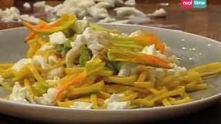 Tagliolini con scampi e fiori di zucca  Cucina con Ale ricette [upl. by Linson]