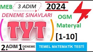 3 Adım Deneme Sınavları  TYT  2 Adım 1 Deneme  Matematik  Temel Matematik Testi  MEB  2024 [upl. by Palgrave]