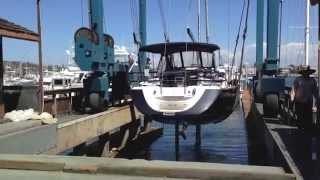 Jeanneau 49 Deck Salon Sailboat Haul Out For Bottom Inspection By Ian Van Tuyl [upl. by Suriaj]