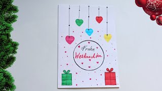 Weihnachtskarten basteln einfach DIY Weihnachtskarte Tutorial Weihnachtsgeschenke selber machen [upl. by Cheadle]