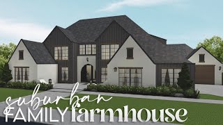 Bloxburg  Suburban Family Farmhouse  House Build [upl. by Ahcorb]