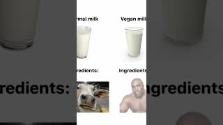 Normal milk vs vegan milk ☠️☠️☠️☠️ [upl. by Jopa]