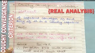 COUCHY CONVERGENCE CRITERION 🔥 COUCHY CONVERGENCE CRITERION FOR SEQUENCE [upl. by Aciretnahs]