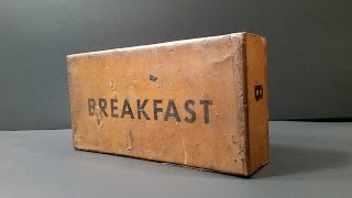 1945 US K Ration Breakfast MRE Review 70 Year Old Pork amp Eggs Meal Ready To Eat Unboxing [upl. by Inessa684]