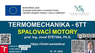 Spalovací motory  Termomechanika 202425 [upl. by Eynobe336]