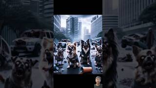 Dogs go crazy and become zombies AI ai animals trendingshorts shortvideo monster evolution [upl. by Nahte]