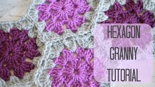 CROCHET Hexagon granny tutorial  Bella Coco [upl. by Omlesna]