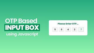 OTP Based Input Field using HTML CSS and Javascript  Auto Focus Input Field [upl. by Stanleigh]