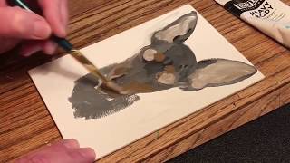 Min Pin dog art Pet portraits Miniature Pinscher Time lapse tutorial asmr Painting [upl. by Lotus757]