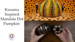 Mandala Dot Art for beginners Step by Step Mandala Dot Art Tutorial  Yayoi Kusama inspired Pumpkin [upl. by Llerdnod]