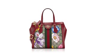 Gucci GG Supreme Flora Web Ophidia Small Tote Red Multicolor [upl. by Nandor]