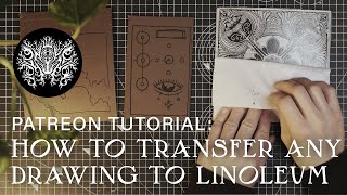 linocut tutorial how to transfer any drawing to lino [upl. by Airym]