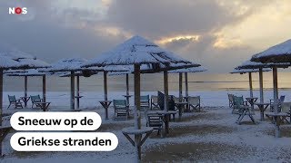 WINTERWEER Delen van Griekenland bedekt onder zeldzaam pak sneeuw [upl. by Joachima]