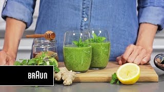 Recept Braun  Frisse smoothie met kiwi en spinazie [upl. by Yeffej232]