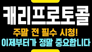 캐리프로토콜 🏆주말 전 필수시청🏆 이제부터가 정말 중요합니다✅ 반드시 확인 [upl. by Eenafets]