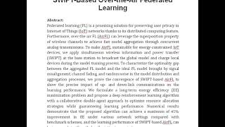 Deep Reinforcement Learning for Energy Efficiency Maximization in SWIPT Based Over the Air Federated [upl. by Edmea422]