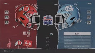 PEACH BOWL 8 Utah V 1 North Carolina YEAR 1 [upl. by Azyl]