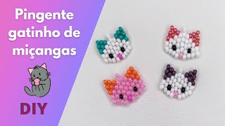 Pingente gatinho de miçangas DIY [upl. by Terrag]